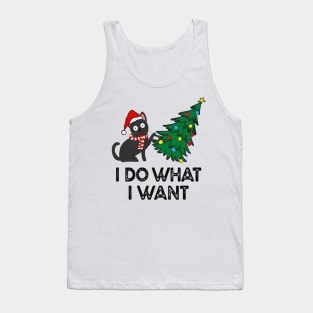 Funny Cat Christmas Tree, Cat Lover I Do What I Want Tank Top
